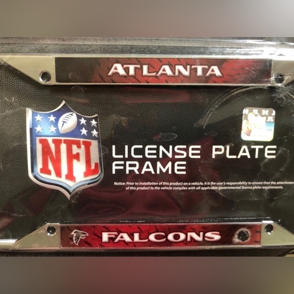 NFL Atlanta Falcons Stainless License Plate Frame Football Fan Favorite Fall - Picture 2 of 4